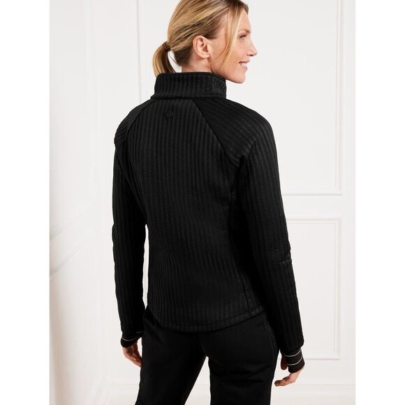T By Talbots Jacket Medium Zip Fitted Textured Jacquard Active Athleisure - Picture 2 of 14